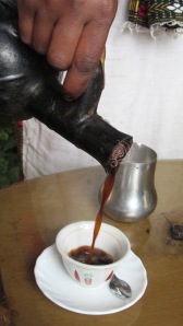 An Ethiopian coffee flter at work.